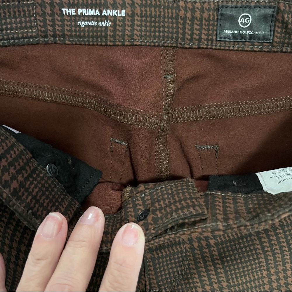 AG ADRIANO GOLDSCHMIED PRIMA ANKLE IN HOUNDSTOOTH PLAID FOLKSTONE SIZE 27 - Picture 12 of 15